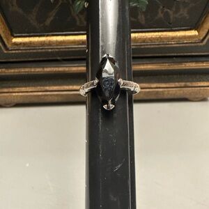 Elegant Black Gemstone Ring. Hematite